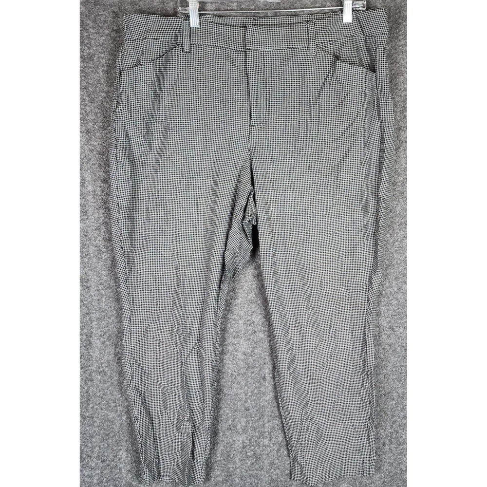 Old Navy Pants Womens 20 Pixie Skinny Black White Houndstooth High Rise EUC